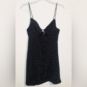 Urban Outfitters Black Sparkle Slip Dress NWT